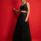 Women Sequins Sleeveless Crop Top With Anarkali Skirt
