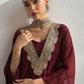 Women Embroidered Kaftan With Cami & Straight Pants
