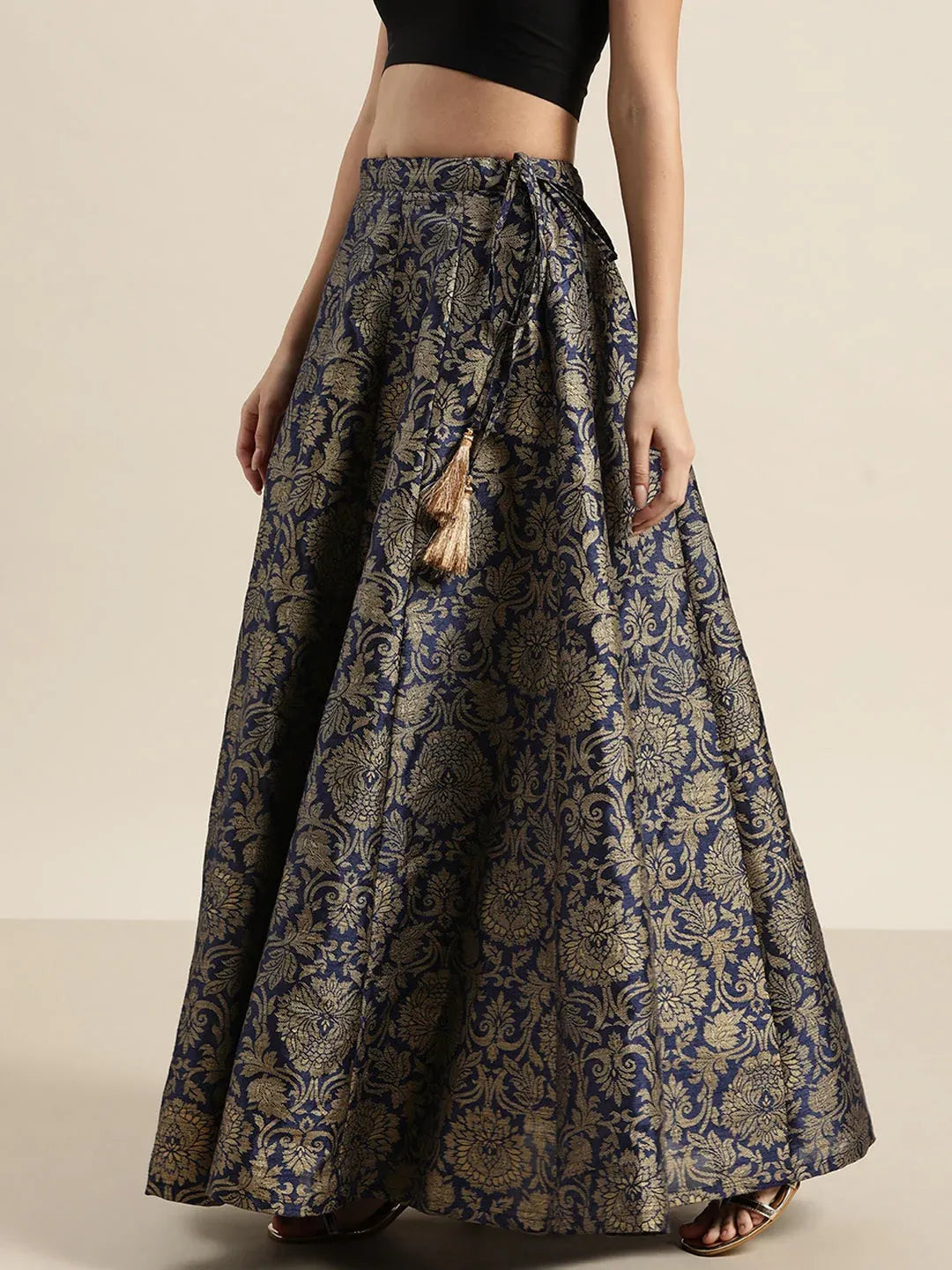 Jacquard Floral Anarkali Skirt