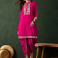 Embellished Mirror Work Roman Silk Tunic With Dhoti Pant