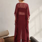 Women Embroidered Kaftan With Cami & Straight Pants