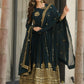 Intricate Georgette Sequins Embroidered Gown With Dupatta