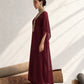 Women Embroidered Kaftan With Cami & Straight Pants