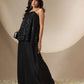 Women Black/Brown Sequin Strappy Top With Flared Pants