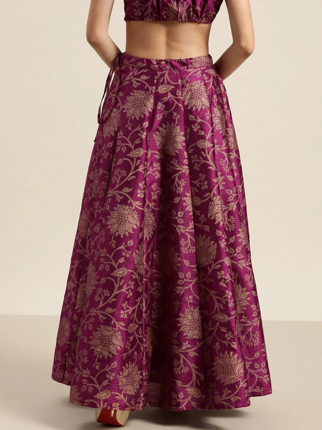 Jacquard Floral Anarkali Skirt