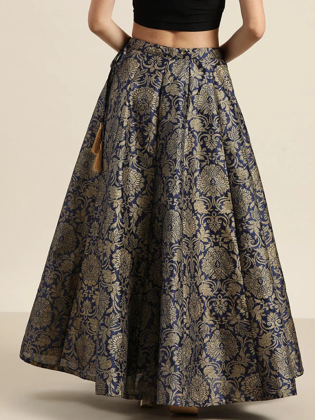 Jacquard Floral Anarkali Skirt