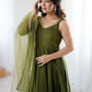 Chanderi Silk Lace Work Festive Wear Anarkali Suit