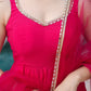 Chanderi Silk Lace Work Festive Wear Anarkali Suit