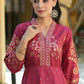 Maroon Ethnic Motif Printed Rayon Anarkali Dress