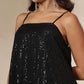 Women Black/Brown Sequin Strappy Top With Flared Pants