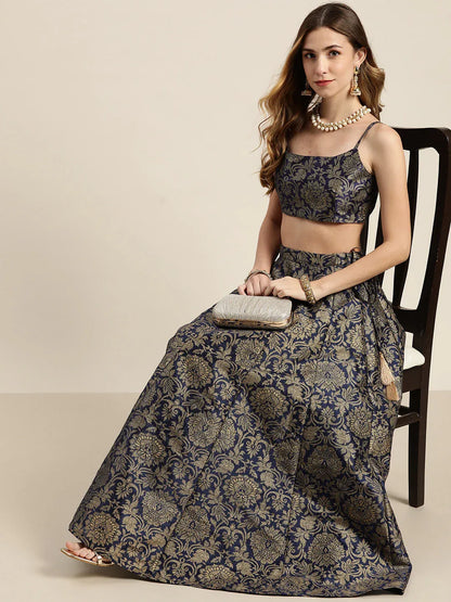 Jacquard Floral Anarkali Skirt