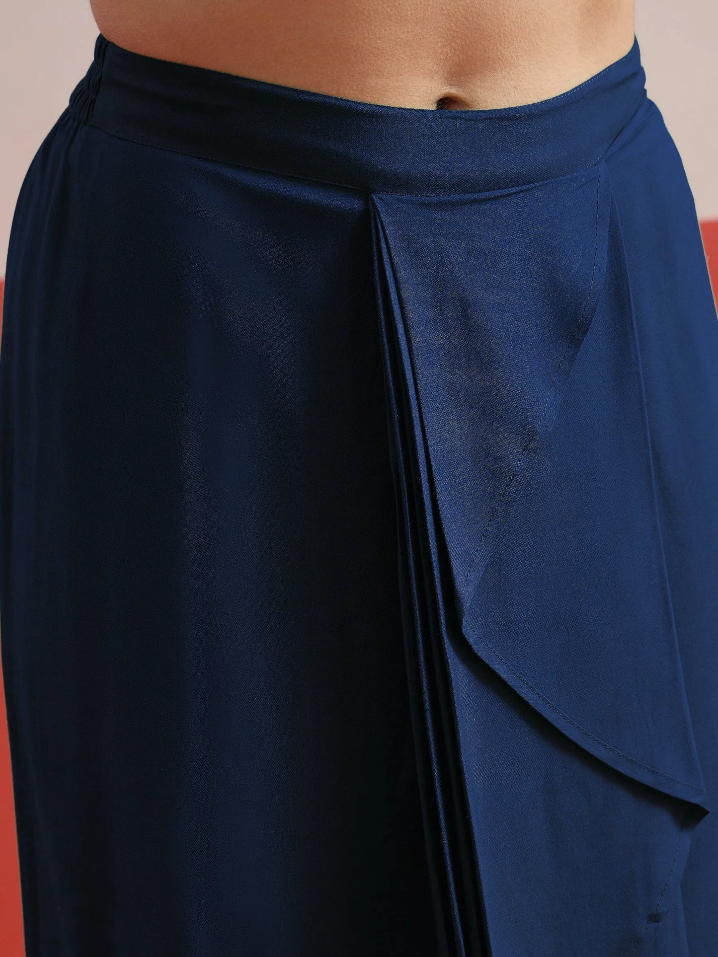 Women Embroidered Strappy Top With Dhoti Skirt