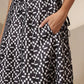 Women Black Embroidery Crop Vest With Anarkali Skirt