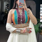 Classic White Georgette Navratri Wear Lehenga With Printed Choli