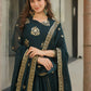 Intricate Georgette Sequins Embroidered Gown With Dupatta