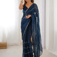 Gorgeous Beads Work Chiffon Saree With Blouse