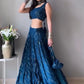 Embellished Sequined Semi-Stitched Lehenga & Blouse With Dupatta