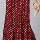 Maroon Ethnic Motif Printed Rayon Flared Women Palazzo With One Pocket