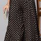 Black Ethnic Motif Printed Rayon Flared Women Palazzo With One Pocket