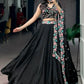 Graceful Black Embroidered Organza Party Wear Lehenga Choli