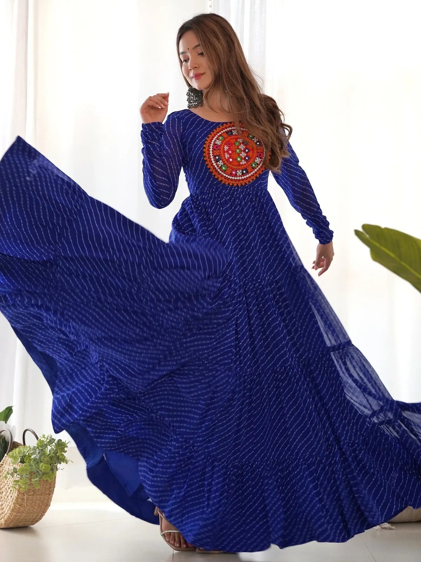 Laheriya Printed Georgette Navratri Wear Gown