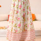 Girls Off white & Pink foil Printed Cotton Flared Lehenga & Blouse with dupatta