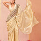 Embellished Sequinned Satin Heavy Work Saree with Embellished Border
