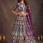 Sequins Net Engagement wear Lehenga Choli with Dupatta- Wine & Navy