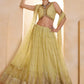 Pastel Sequins Net Embroidered Wedding Wear Lehenga Choli With Dupatta