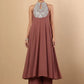 Women Ethnic Motifs Embroidered Panelled Silk Georgette Kurta with Palazzos