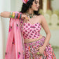 Baby Pink Printed Ready to Wear Lehenga & Blouse With Dupatta