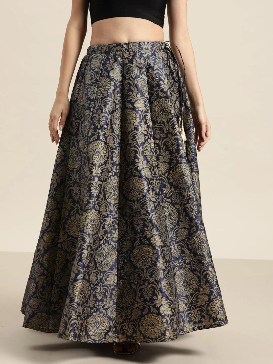 Jacquard Floral Anarkali Skirt