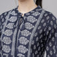 Women Navy Blue & White Printed Tunic