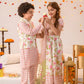 Girls Off white & Pink foil Printed Cotton Flared Lehenga & Blouse with dupatta