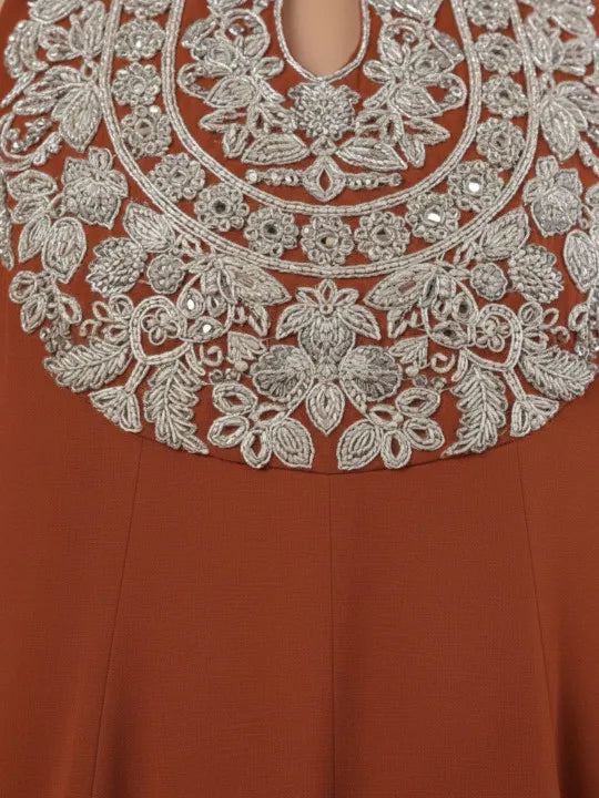 Women Ethnic Motifs Embroidered Panelled Silk Georgette Kurta with Palazzos