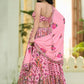 Baby Pink Printed Ready to Wear Lehenga & Blouse With Dupatta