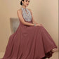 Women Ethnic Motifs Embroidered Panelled Silk Georgette Kurta with Palazzos