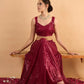 Women Sequins Sleeveless Crop Top With Anarkali Skirt