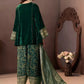 Women Ethnic Motifs Embroidered Regular Velvet Kurta with Farshi & With Dupatta
