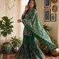 Women Ethnic Motifs Printed Silk Crepe Kurta with Sharara & With Dupatta