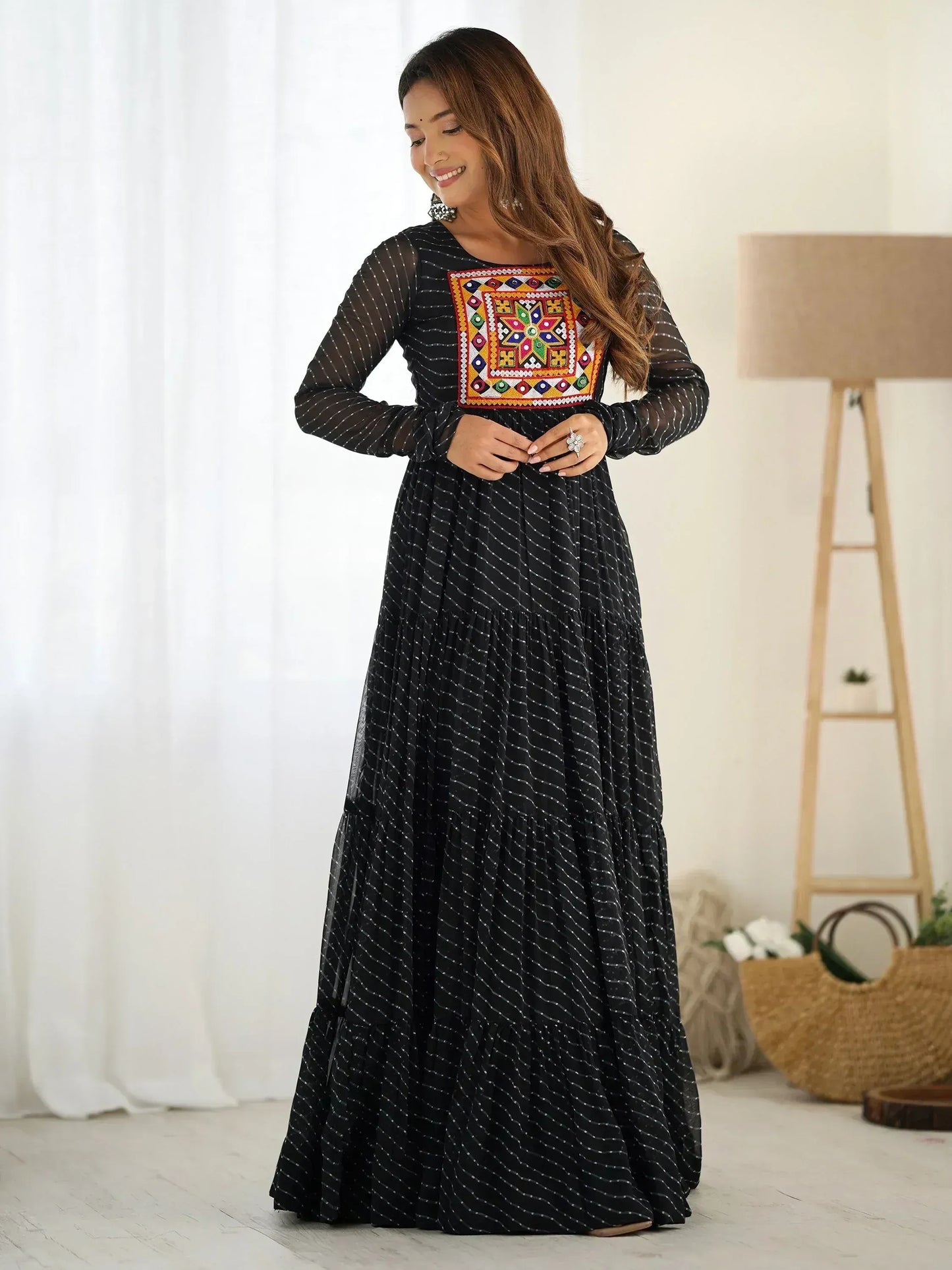 Laheriya Printed Georgette Navratri Wear Gown