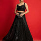 Women Sequins Sleeveless Crop Top With Anarkali Skirt
