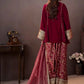 Women Ethnic Motifs Embroidered Regular Velvet Kurta with Farshi & With Dupatta