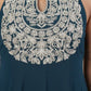 Women Ethnic Motifs Embroidered Panelled Silk Georgette Kurta with Palazzos