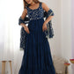 Embroidered Georgette Anarkali Gown With Dupatta