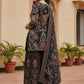 Women Ethnic Motifs Printed Silk Crepe Kurta with Sharara & With Dupatta