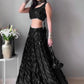 Embellished Sequined Semi-Stitched Lehenga & Blouse With Dupatta