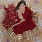 Women Maroon Embroidered Georgette Anarkali Kurta