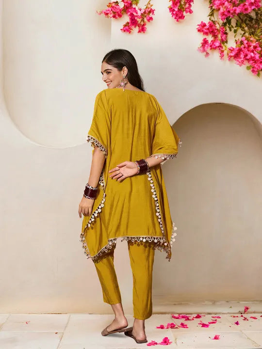 Women Embellished Tunic With Trousers Co-Ords