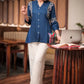 Women Ethnic Motifs Embroidered Mandarin Collar A-Line Tunic